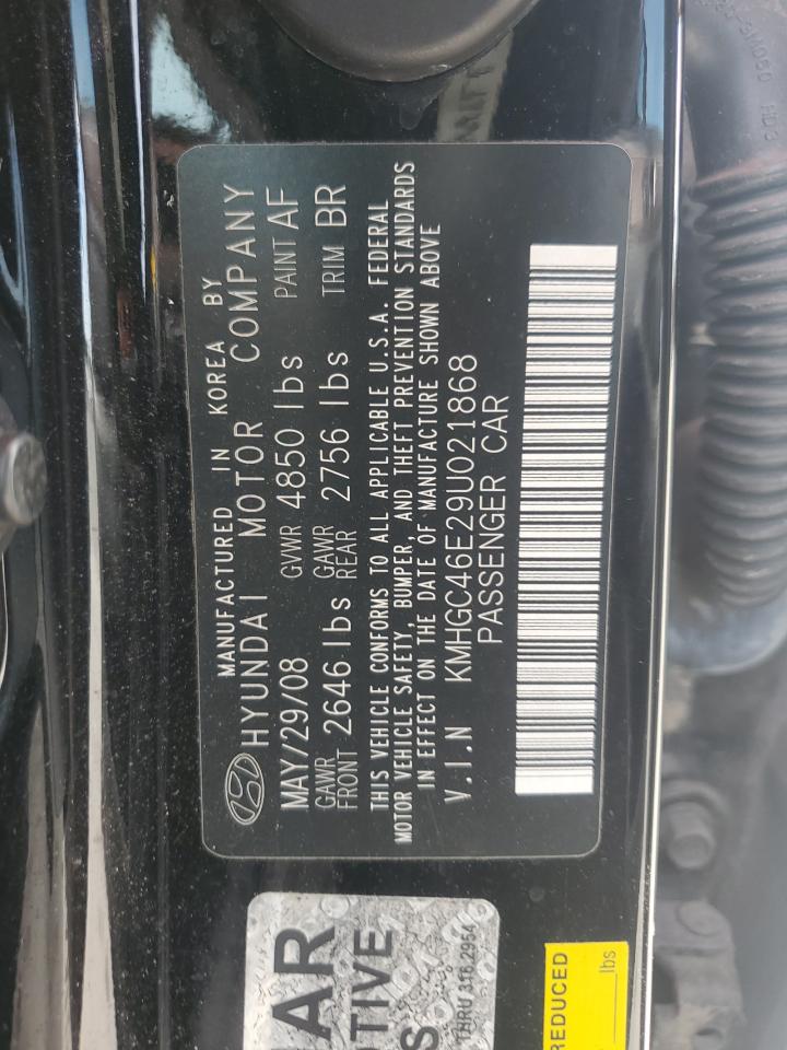 2009 Hyundai Genesis 3.8L VIN: KMHGC46E29U021868 Lot: 64109765