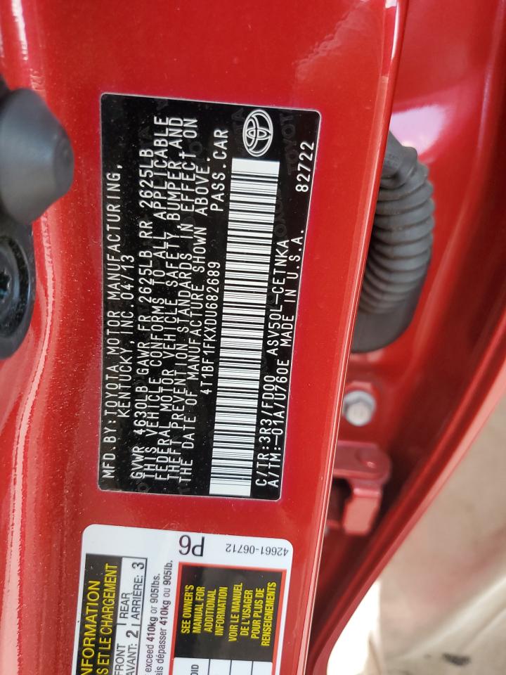 2013 Toyota Camry L VIN: 4T1BF1FKXDU682689 Lot: 63488015