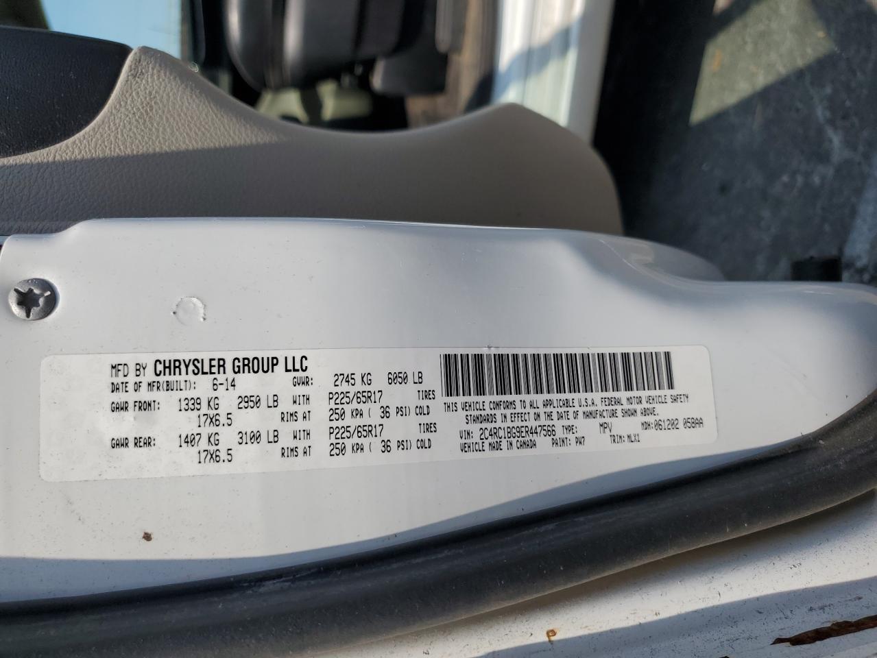 2014 Chrysler Town & Country Touring VIN: 2C4RC1BG9ER447566 Lot: 64678155