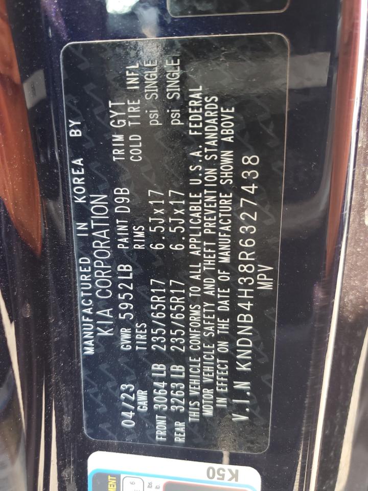 2024 Kia Carnival Lx VIN: KNDNB4H38R6327438 Lot: 64689695