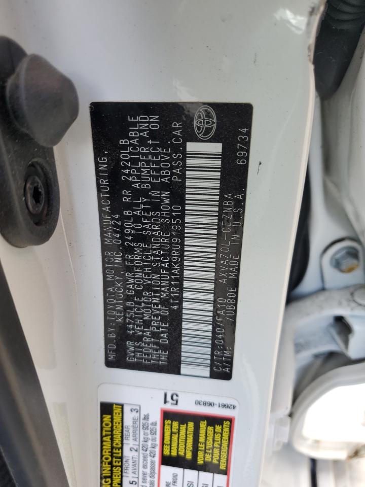 2024 Toyota Camry Le VIN: 4T1R11AK9RU919510 Lot: 64675335