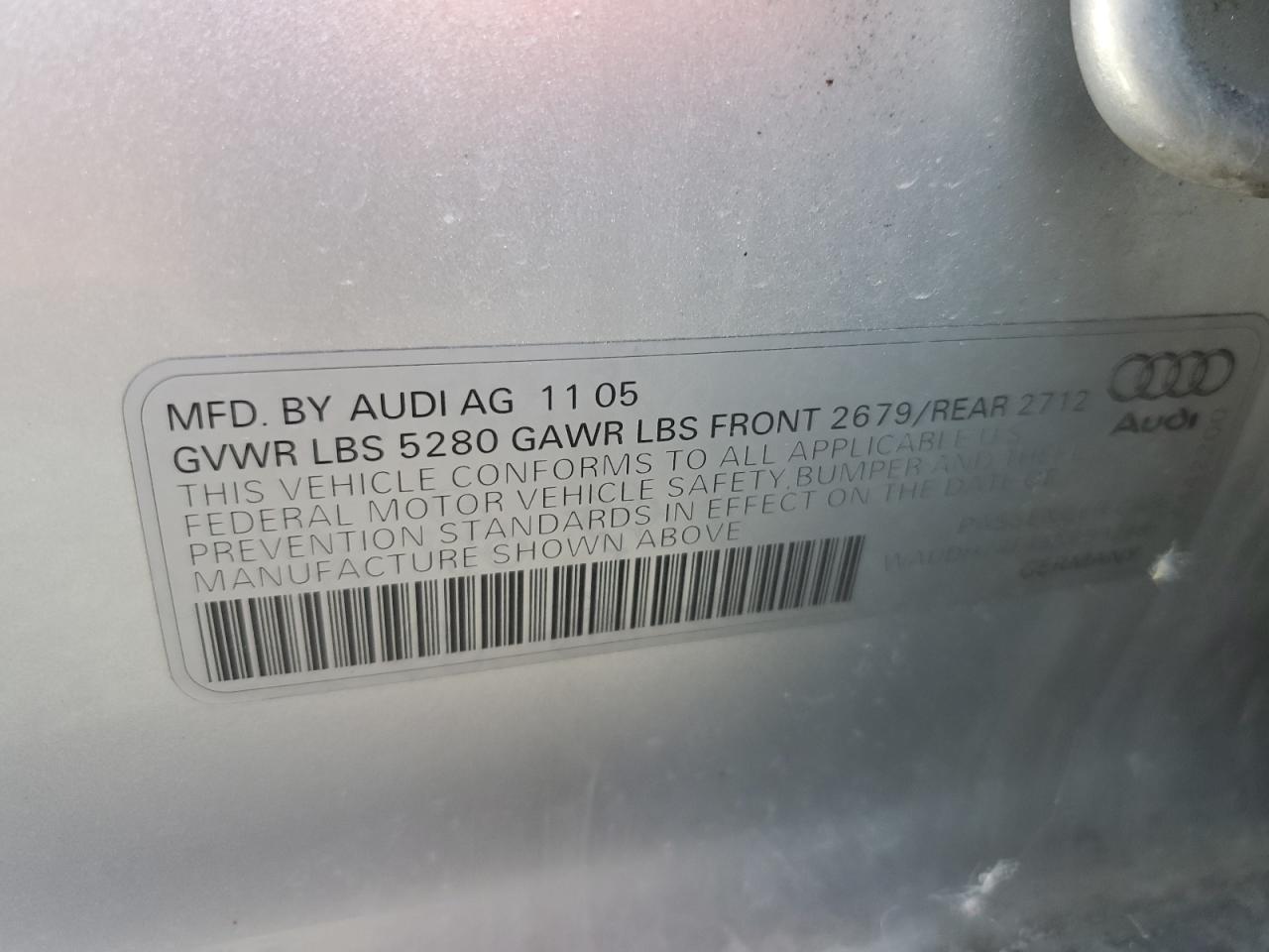 2006 Audi A6 3.2 Quattro VIN: WAUDH74F46N099268 Lot: 65649825
