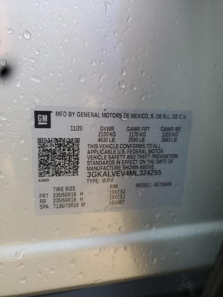 2021 GMC Terrain Slt VIN: 3GKALVEV4ML324255 Lot: 65362625