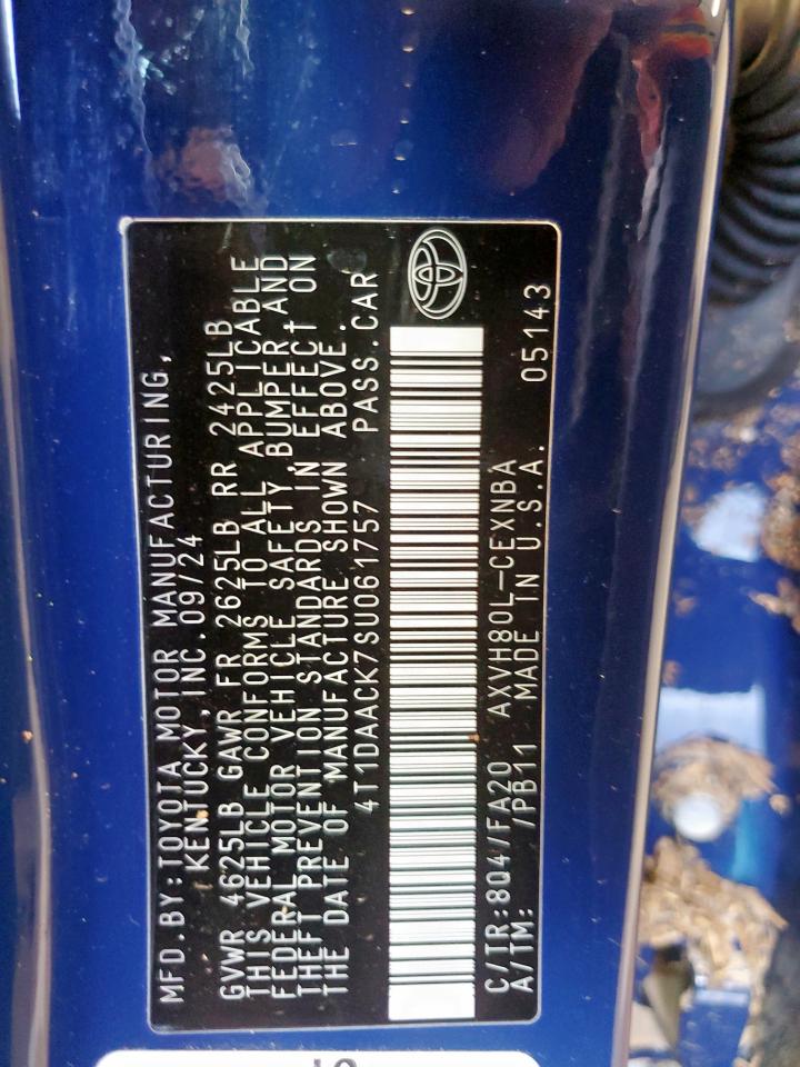 2025 Toyota Camry Xse VIN: 4T1DAACK7SU061757 Lot: 64469815