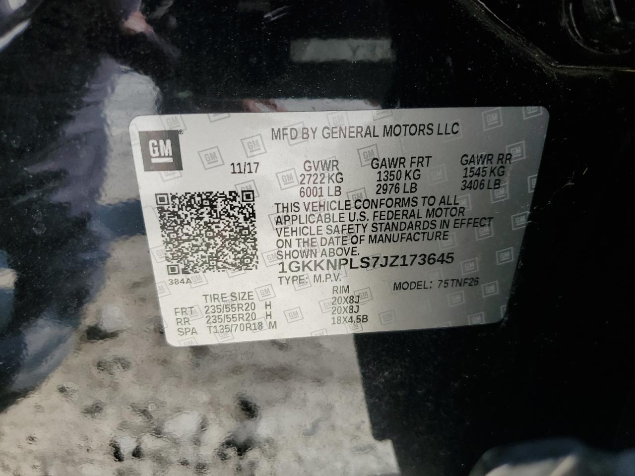 2018 GMC Acadia Denali VIN: 1GKKNPLS7JZ173645 Lot: 63301025