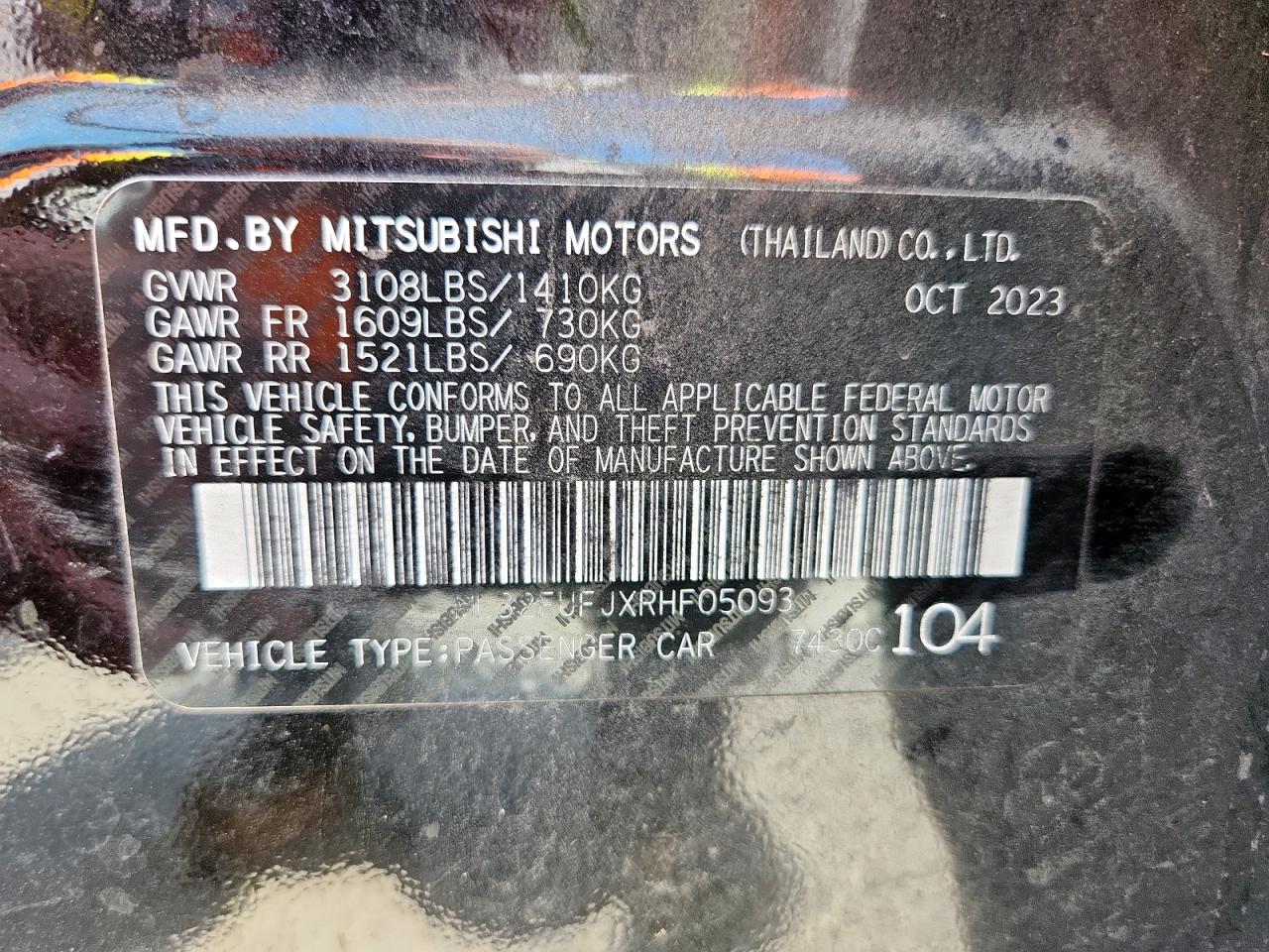 2024 Mitsubishi Mirage G4 Es VIN: ML32FUFJXRHF05093 Lot: 64075935