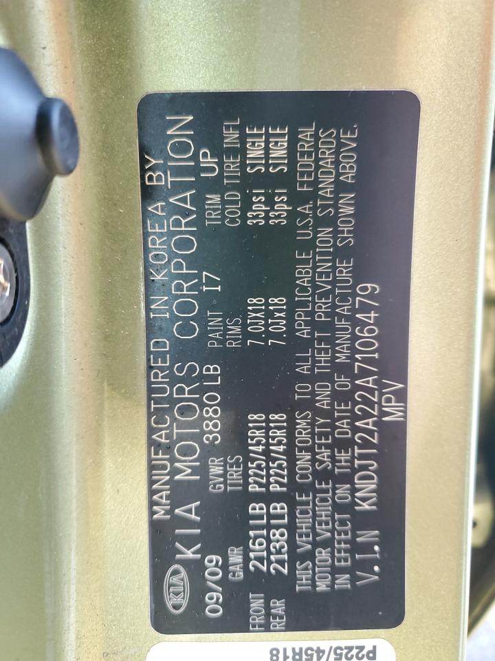 2010 Kia Soul + VIN: KNDJT2A22A7106479 Lot: 64784015
