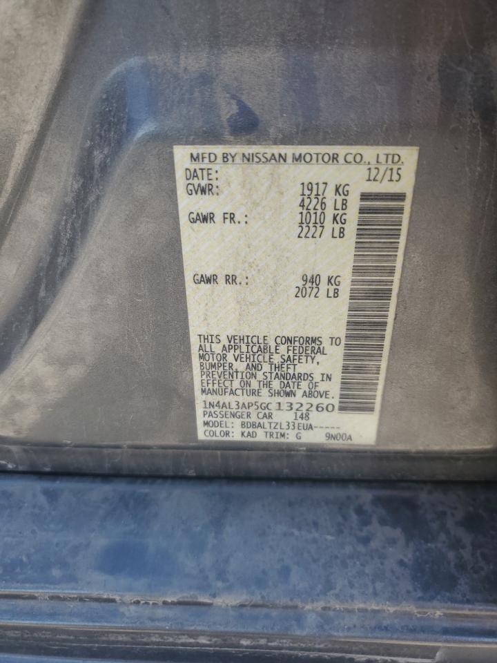 2016 Nissan Altima 2.5 VIN: 1N4AL3AP5GC132260 Lot: 62585975