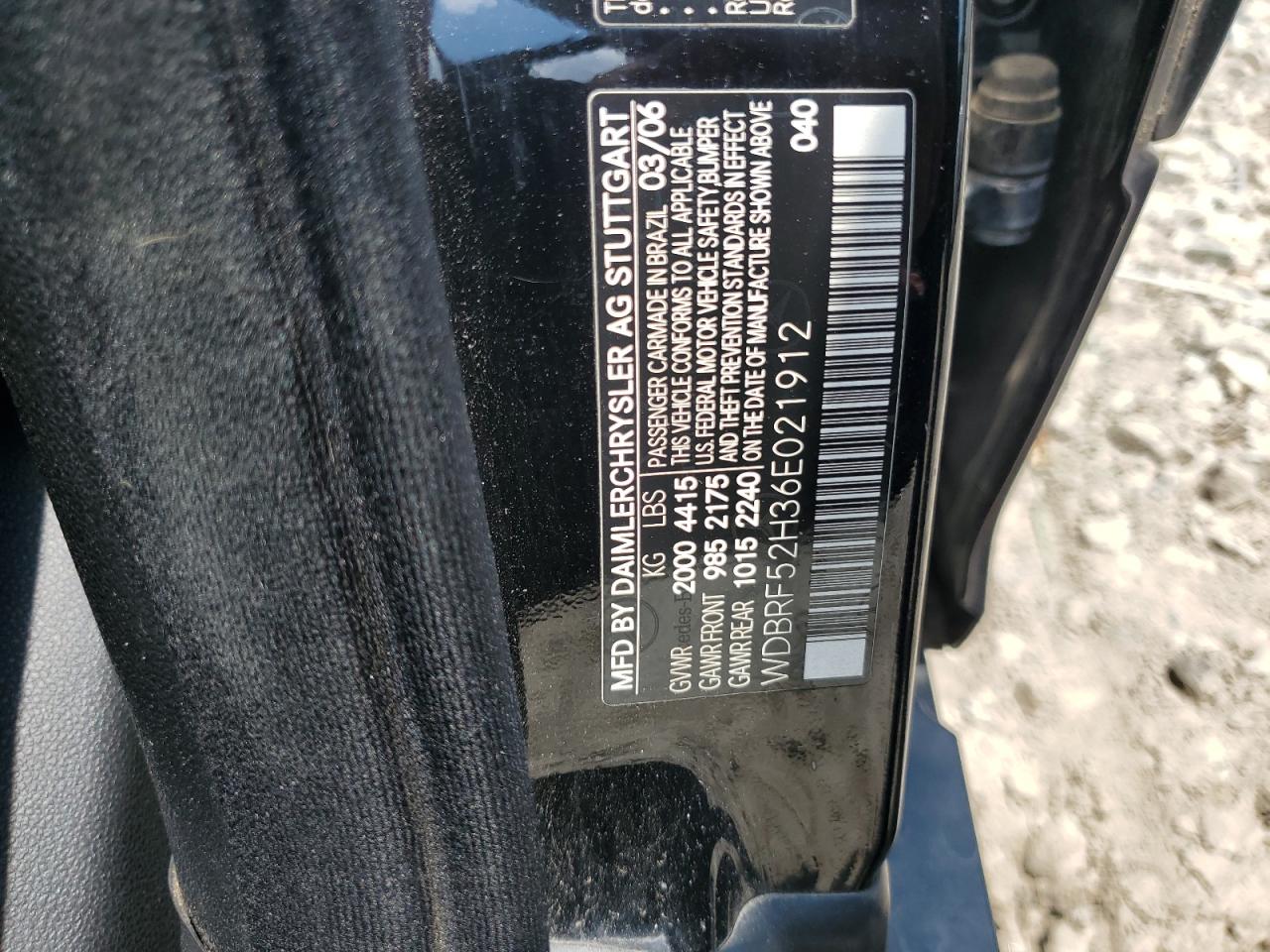 2006 Mercedes-Benz C 230 VIN: WDBRF52H36E021912 Lot: 63503055