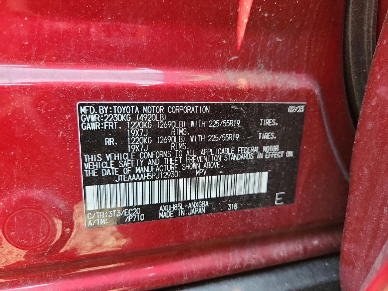 2023 Toyota Venza Le VIN: JTEAAAAH5PJ129301 Lot: 63393085