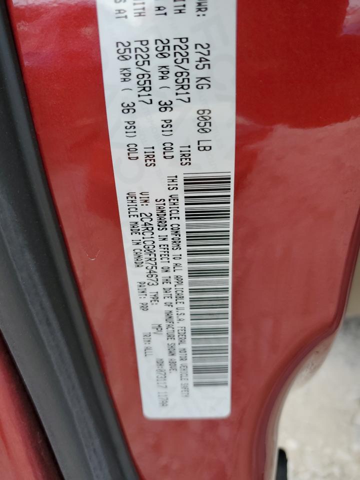 2015 Chrysler Town & Country Touring L VIN: 2C4RC1CG0FR754673 Lot: 64333475