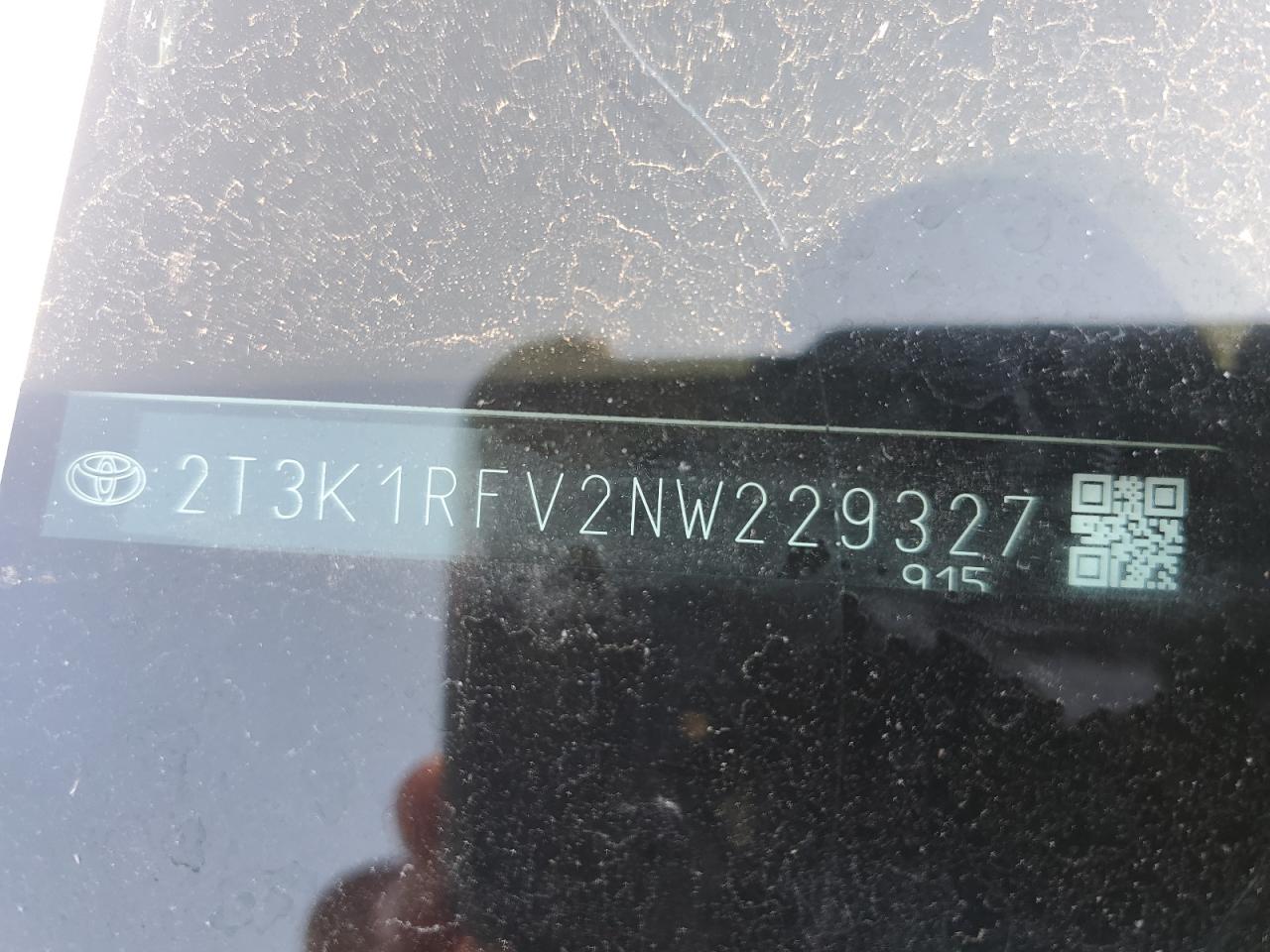 2022 Toyota Rav4 Le VIN: 2T3K1RFV2NW229327 Lot: 64043405