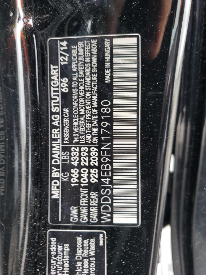 2015 Mercedes-Benz Cla 250 VIN: WDDSJ4EB9FN179180 Lot: 64073145