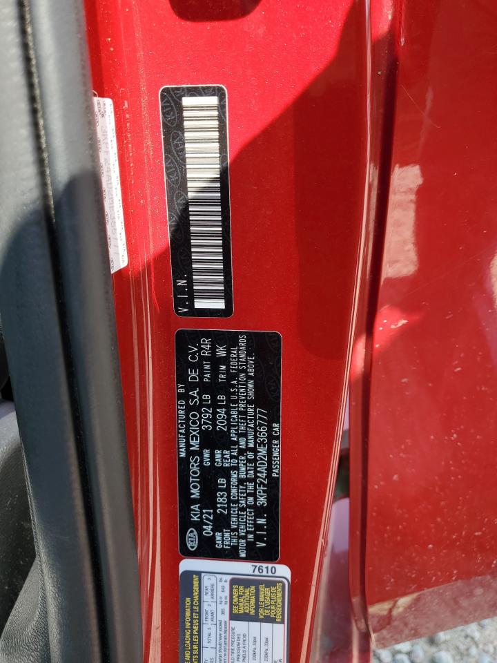 2021 Kia Forte Fe VIN: 3KPF24AD2ME366777 Lot: 64116965