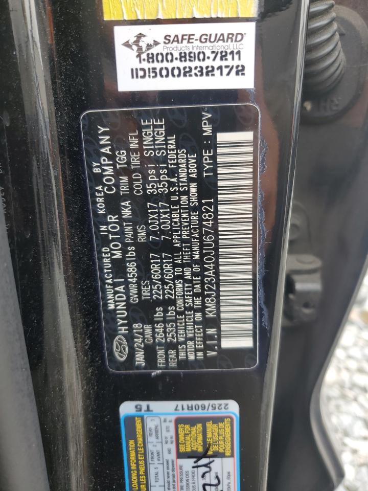 2018 Hyundai Tucson Se VIN: KM8J23A40JU674821 Lot: 66302455