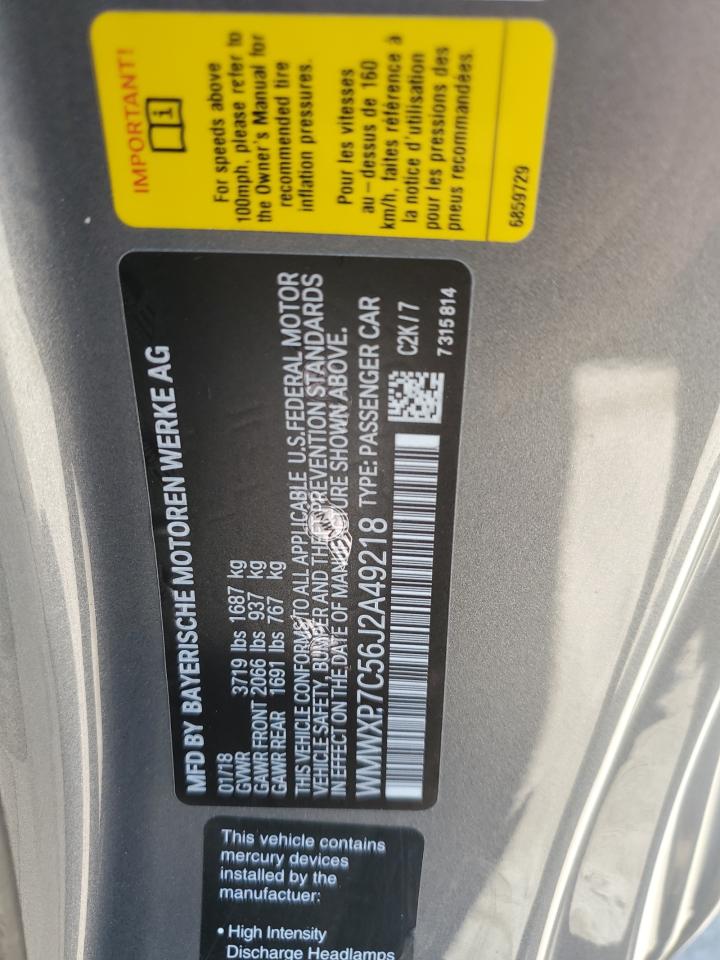 2018 Mini Cooper S VIN: WMWXP7C56J2A49218 Lot: 65631375