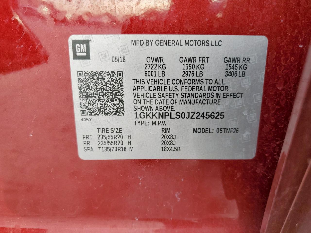 2018 GMC Acadia Denali VIN: 1GKKNPLS0JZ245625 Lot: 64032665