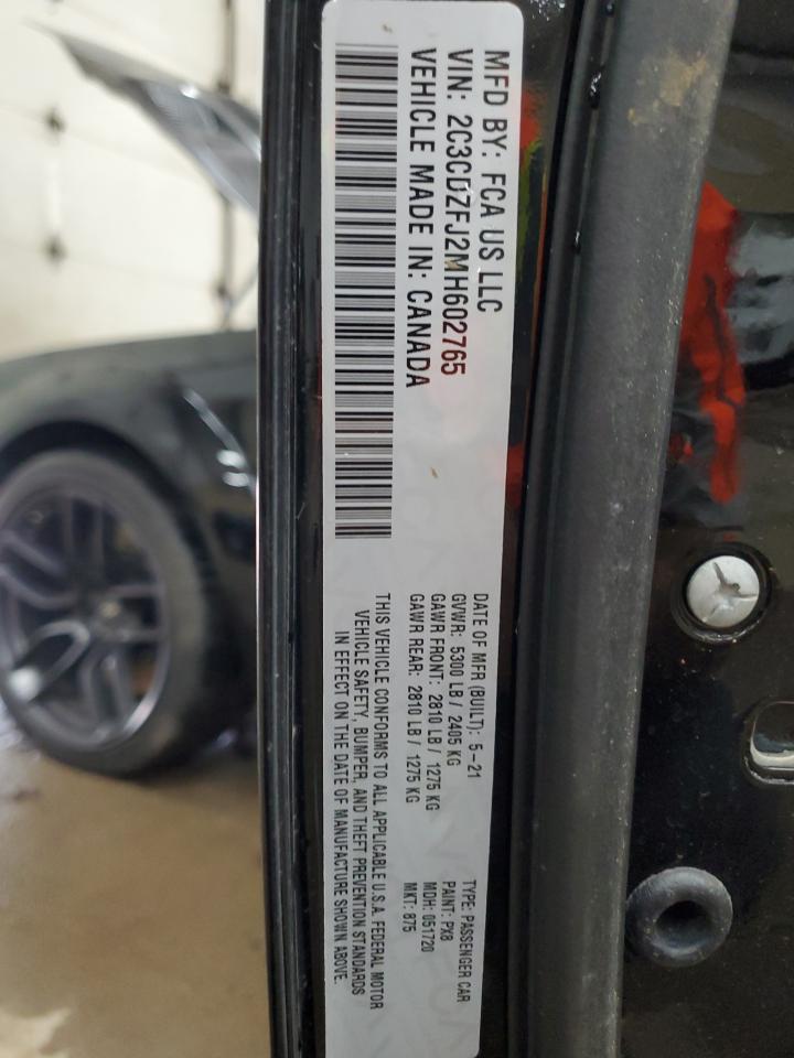 2021 Dodge Challenger R/T Scat Pack VIN: 2C3CDZFJ2MH602765 Lot: 65974115