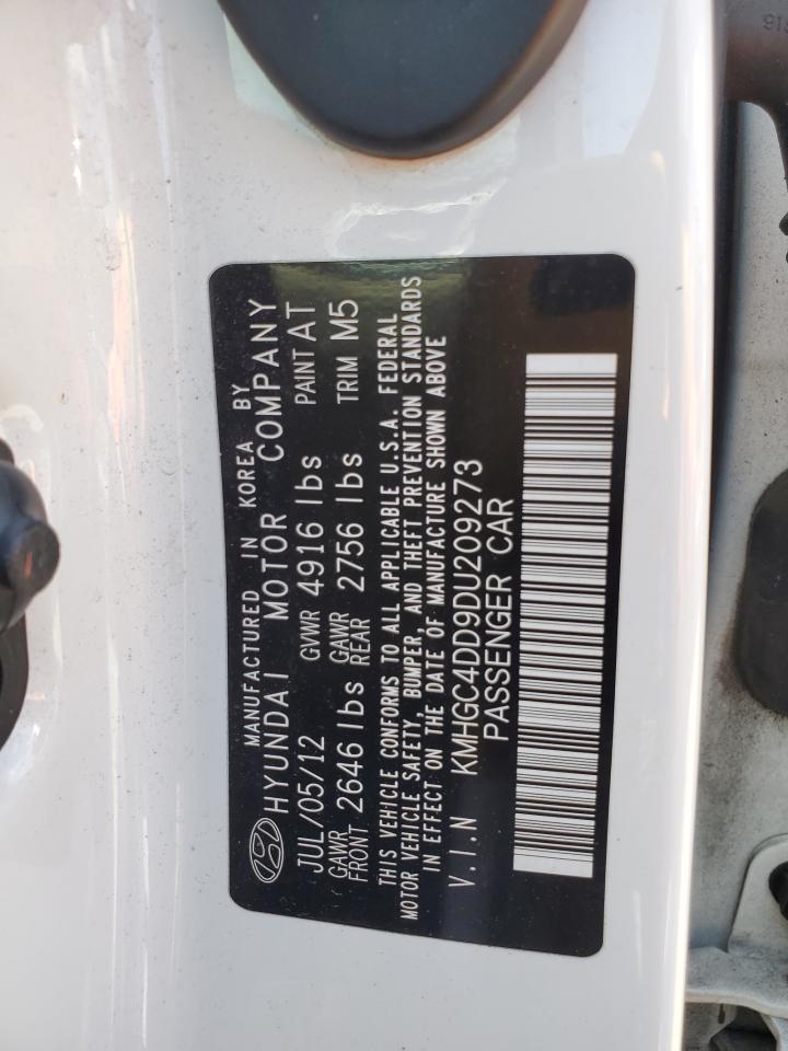2013 Hyundai Genesis 3.8L VIN: KMHGC4DD9DU209273 Lot: 64145615