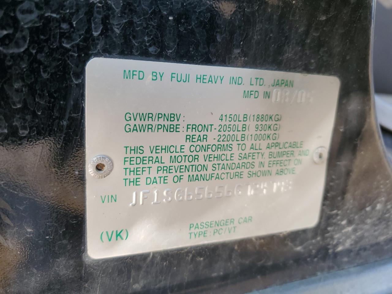 2006 Subaru Forester 2.5X Premium VIN: JF1SG65656G724793 Lot: 63912645