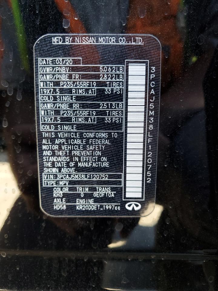 2020 Infiniti Qx50 Pure VIN: 3PCAJ5M38LF120752 Lot: 64446825
