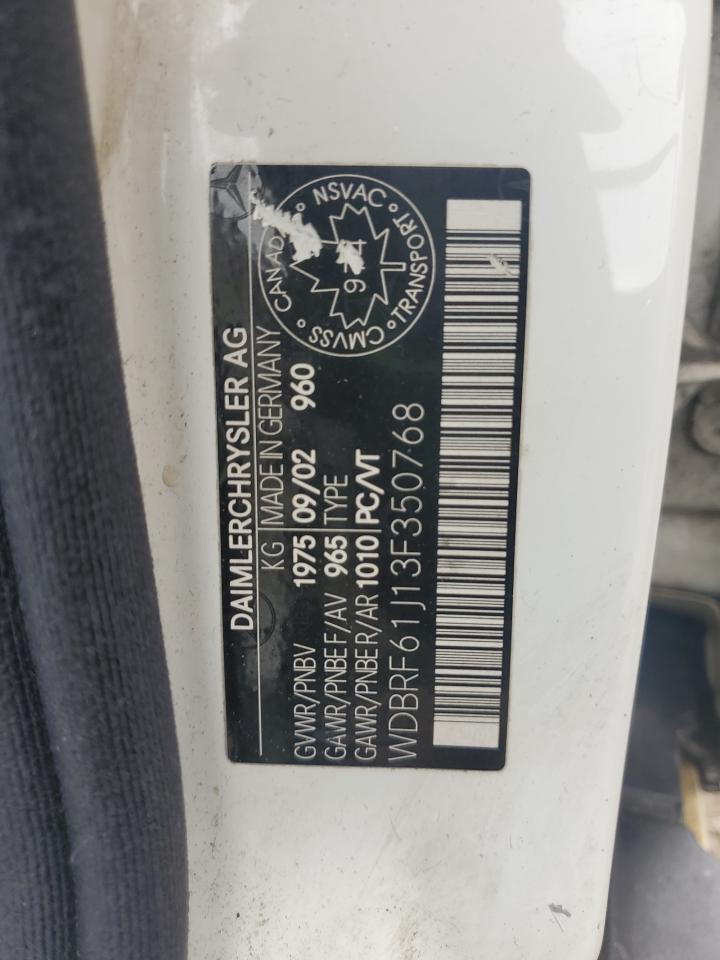 2003 Mercedes-Benz C 240 VIN: WDBRF61J13F350768 Lot: 65147005