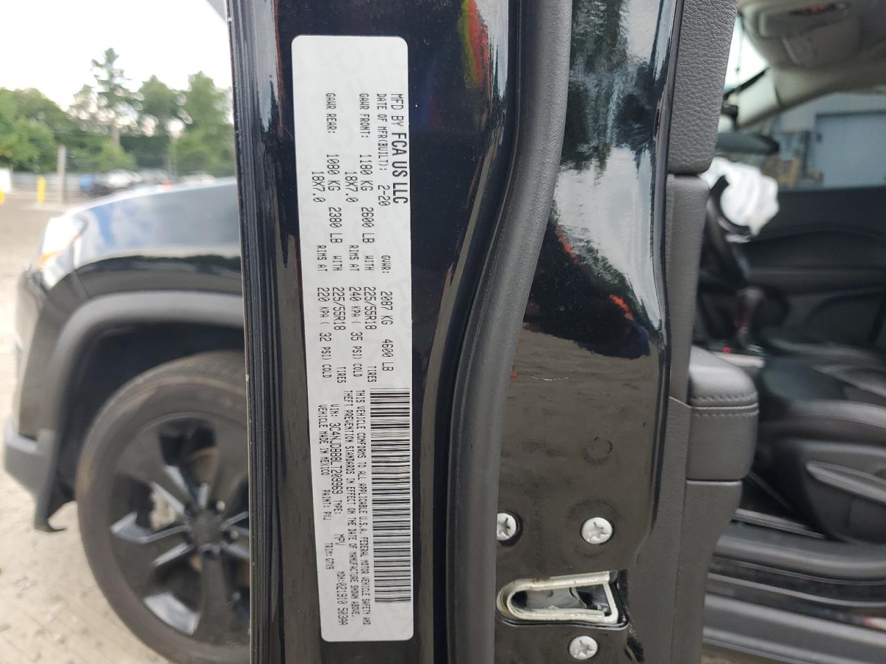 2020 Jeep Compass Latitude VIN: 3C4NJDBB8LT209969 Lot: 63896705