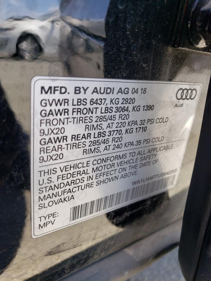 2018 Audi Q7 Premium Plus VIN: WA1LHAF77JD042203 Lot: 63196135