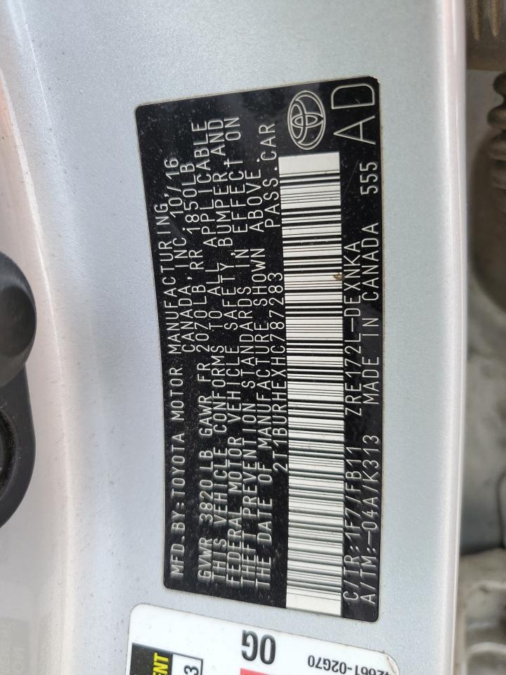 2017 Toyota Corolla L VIN: 2T1BURHEXHC787283 Lot: 65181285