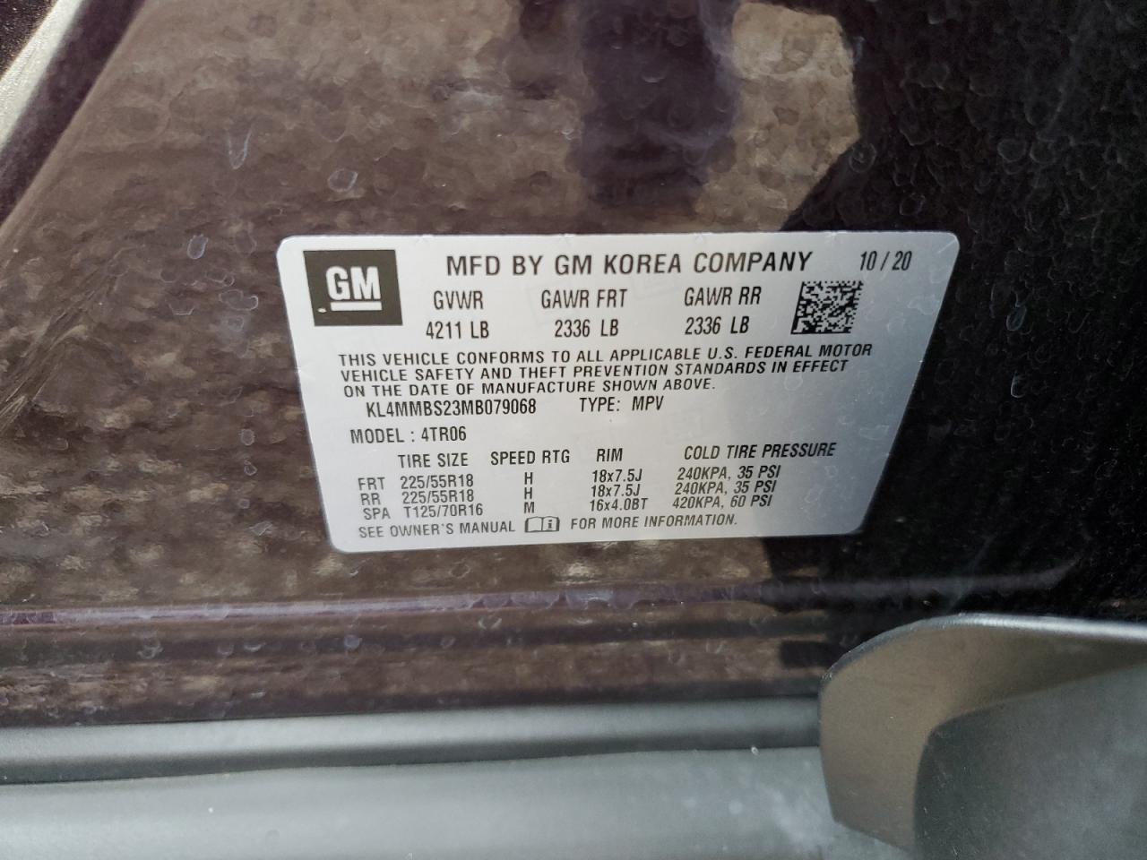 2021 Buick Encore Gx Preferred VIN: KL4MMBS23MB079068 Lot: 65174235
