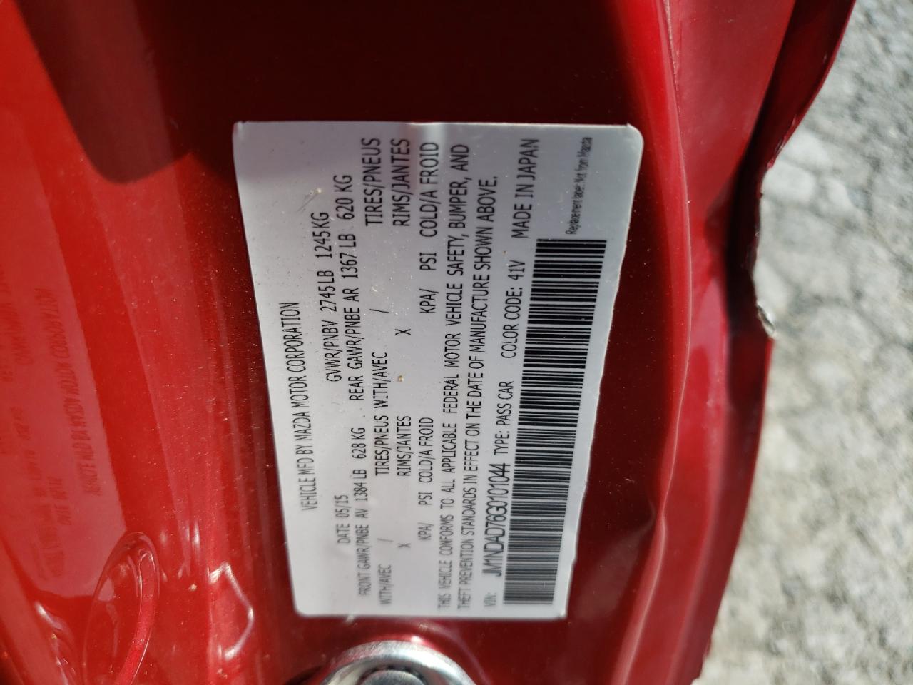2016 Mazda Mx-5 Miata Grand Touring VIN: JM1NDAD76G0101044 Lot: 64193855
