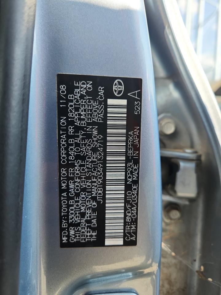 2009 Toyota Yaris VIN: JTDBT903491324719 Lot: 65464025