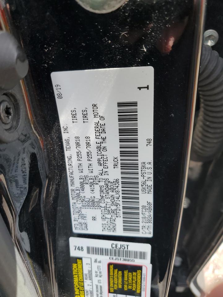 2020 Toyota Tundra Crewmax Sr5 VIN: 5TFDY5F14LX874306 Lot: 63710755