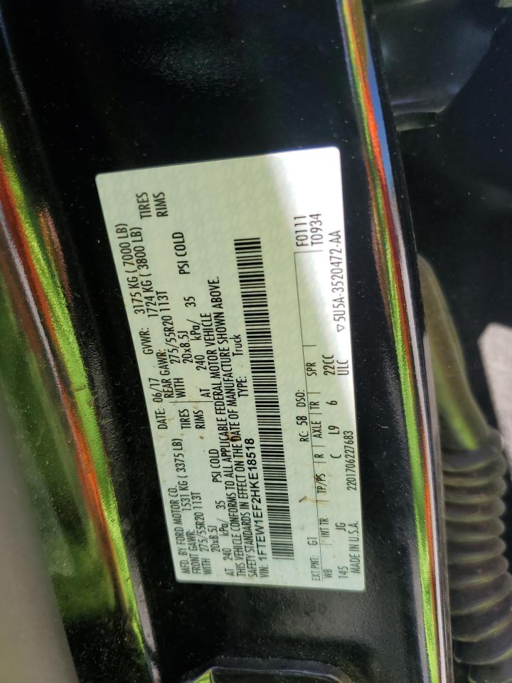 2017 Ford F150 Supercrew VIN: 1FTEW1EF2HKE18518 Lot: 65218765