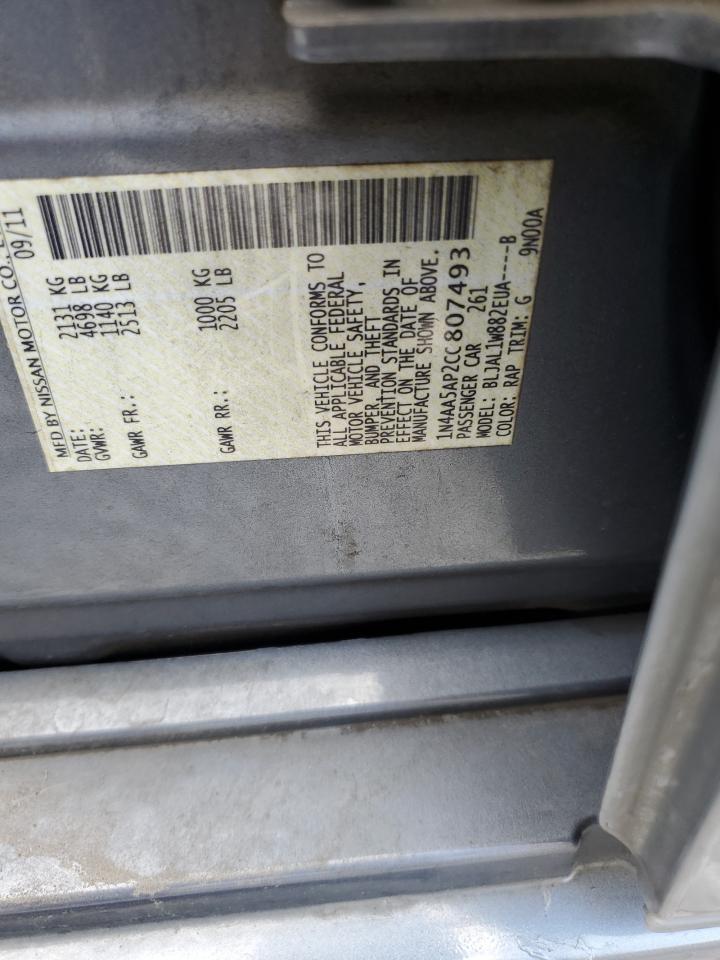 1N4AA5AP2CC807493 2012 Nissan Maxima S