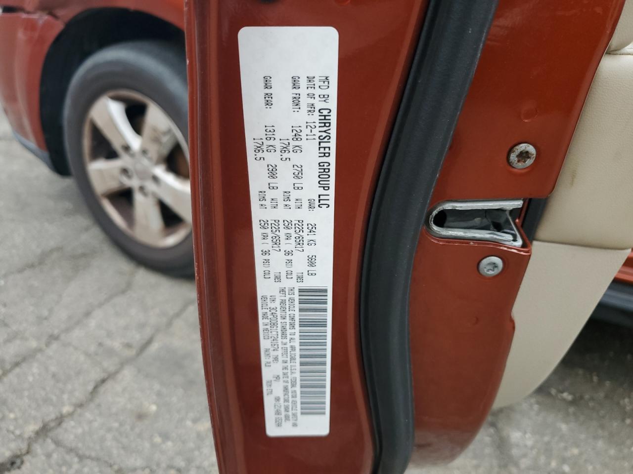 2012 Dodge Journey Sxt VIN: 3C4PDDBG1CT241674 Lot: 65224625