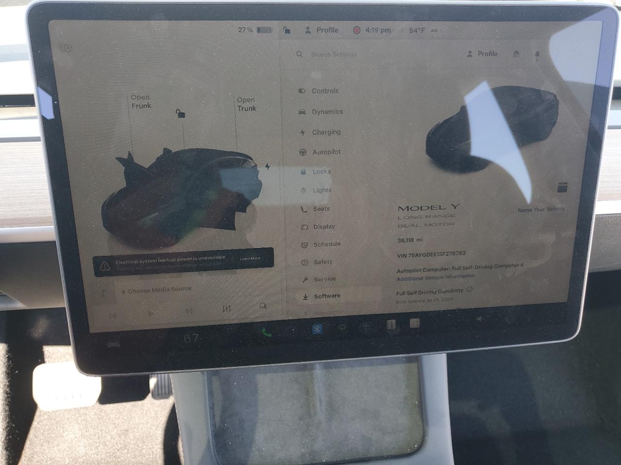 2025 Tesla Model Y VIN: 7SAYGDEE1SF278763 Lot: 63344295