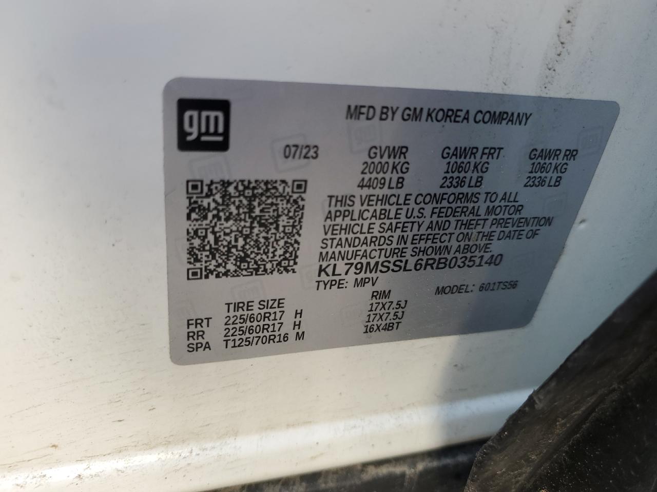 2024 Chevrolet Trailblazer Activ VIN: KL79MSSL6RB035140 Lot: 63569465