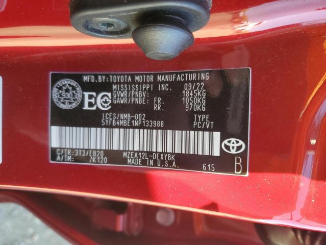 2022 TOYOTA COROLLA SE  