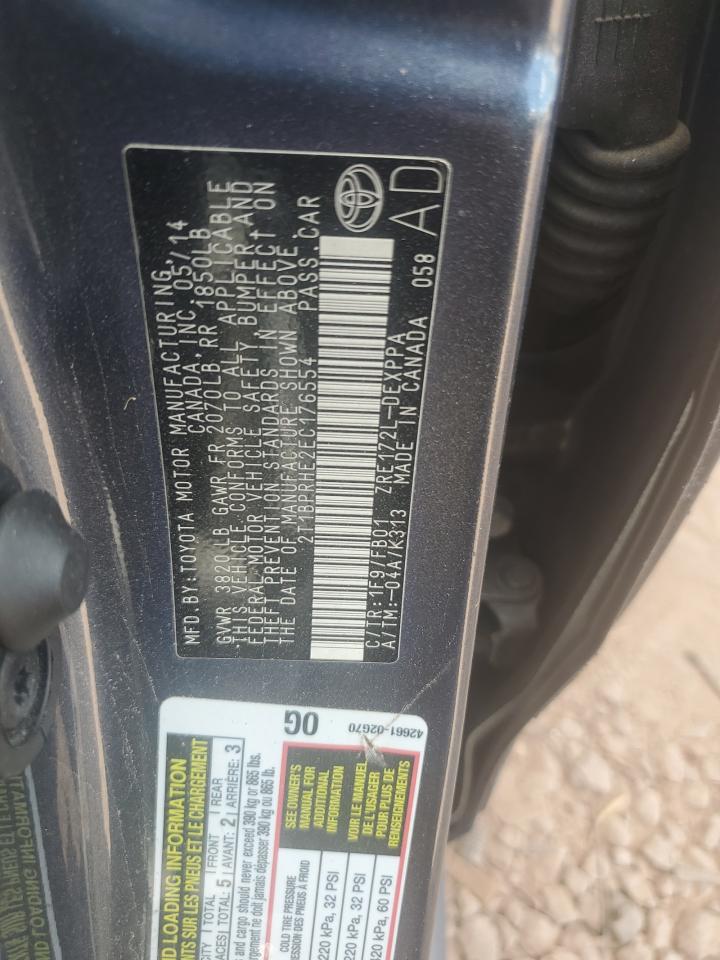 2014 Toyota Corolla Eco VIN: 2T1BPRHE2EC176554 Lot: 65404095