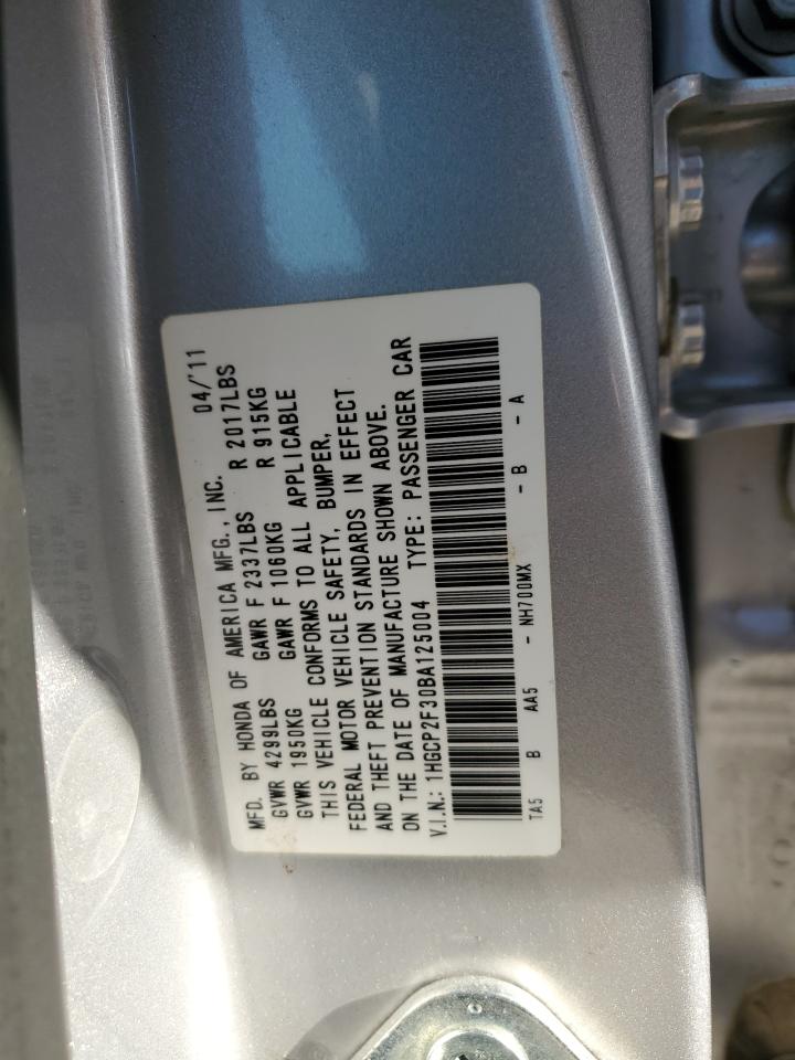 2011 Honda Accord Lx VIN: 1HGCP2F30BA125004 Lot: 62842785