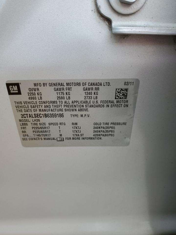 2011 GMC Terrain Sle VIN: 2CTALSEC1B6359186 Lot: 63502435