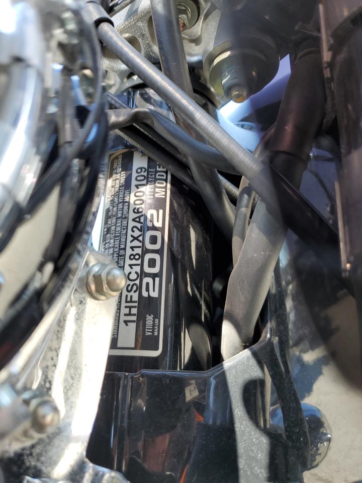 2002 Honda Vt1100 C VIN: 1HFSC181X2A600109 Lot: 65425955