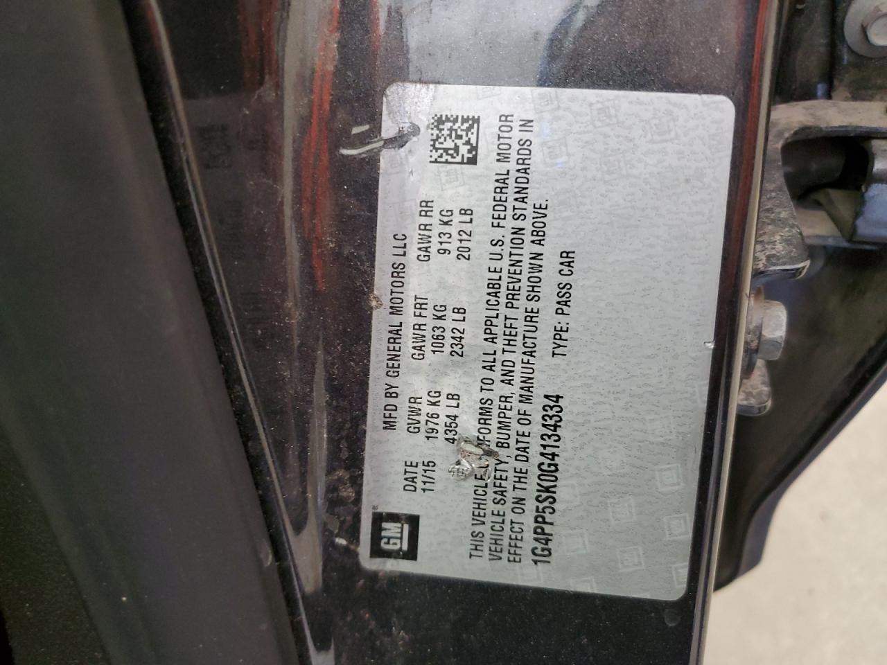 2016 Buick Verano VIN: 1G4PP5SK0G4134334 Lot: 62704765