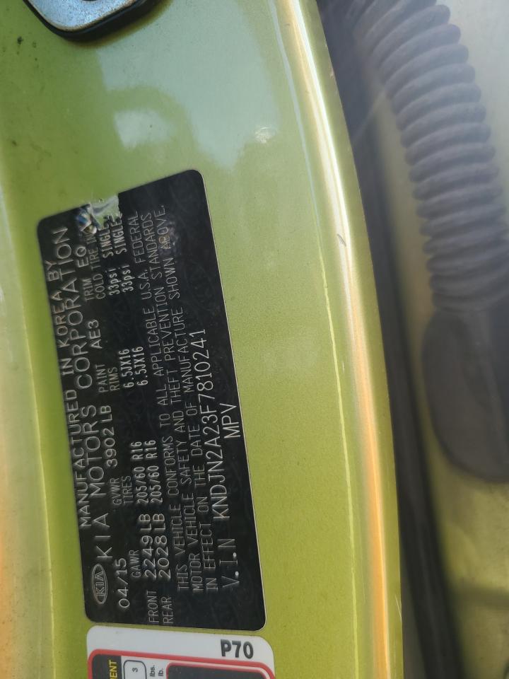 2015 Kia Soul VIN: KNDJN2A23F7810241 Lot: 64183645