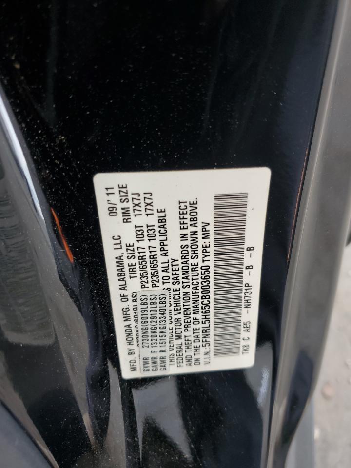 2012 Honda Odyssey Exl VIN: 5FNRL5H65CB003650 Lot: 62937415