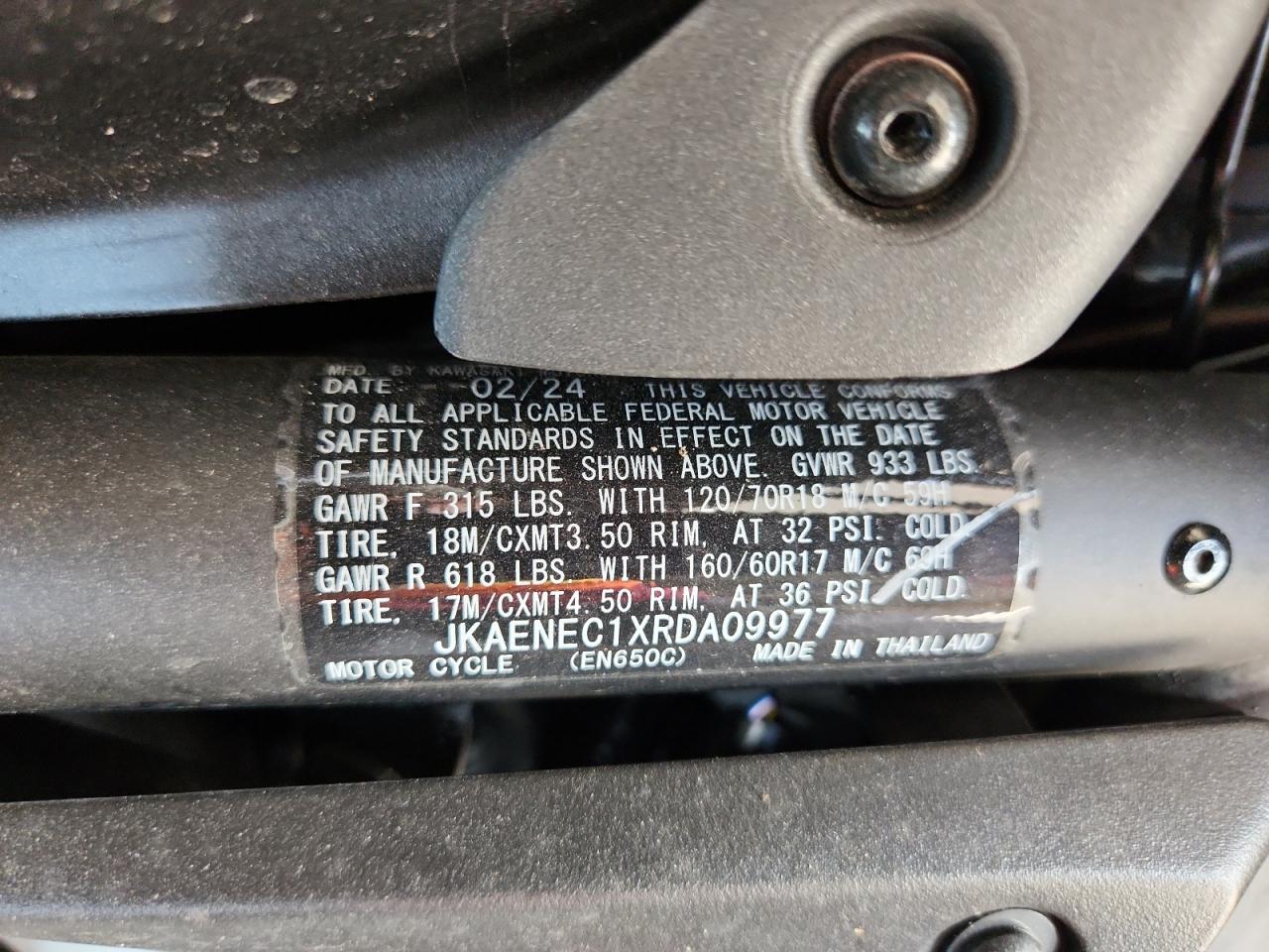 jkaenec1xrda09977 JKAENEC1XRDA09977 2024 Kawasaki En650 C