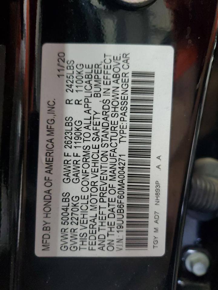 19uub6f60ma004271 19UUB6F60MA004271 2021 Acura Tlx Advance