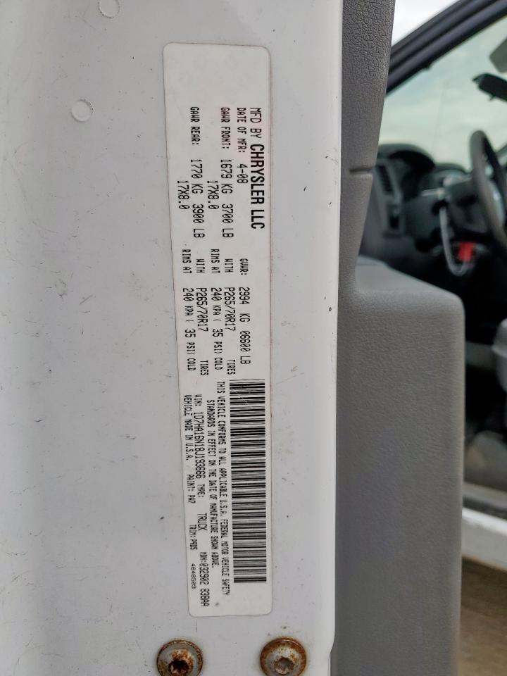 2008 Dodge Ram 1500 St VIN: 1D7HA16N18J193666 Lot: 64306225