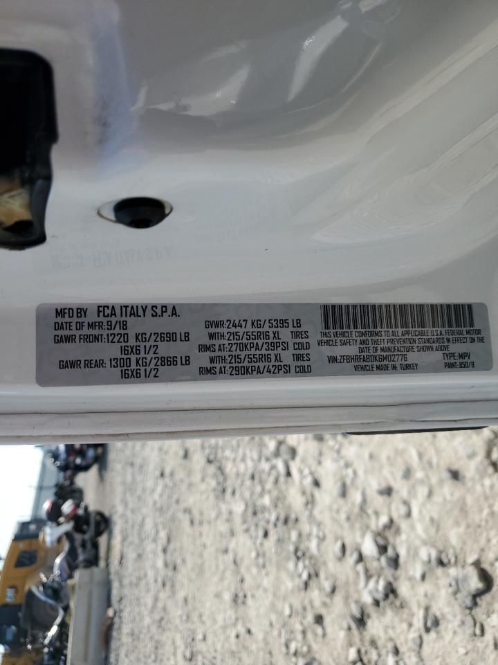 2019 Ram Promaster City VIN: ZFBHRFAB0K6M02776 Lot: 64652775